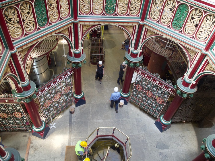 Looking down through the octagon.